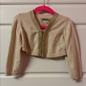 Mex Kids Cream Sparkle-Trim Cardigan Sweater 24 months
